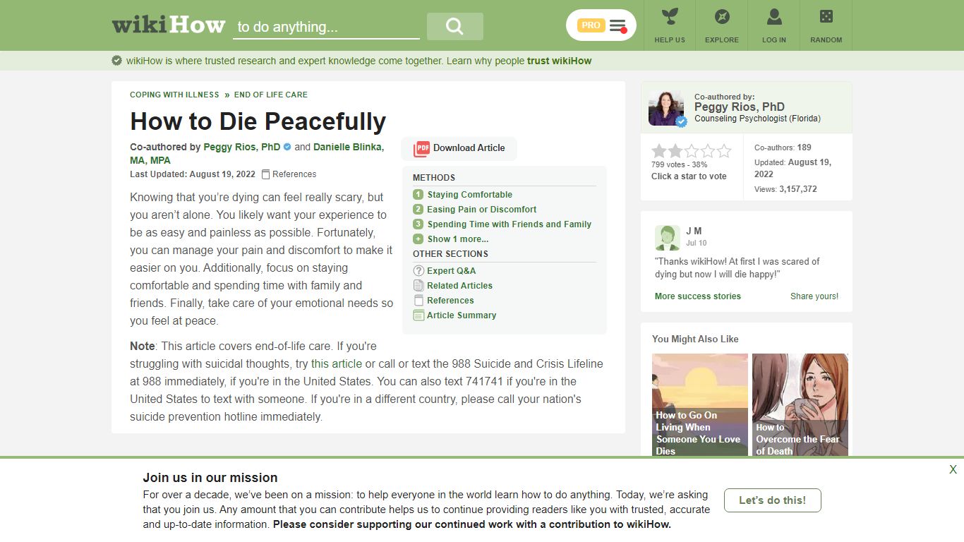 4 Ways to Die Peacefully - wikiHow