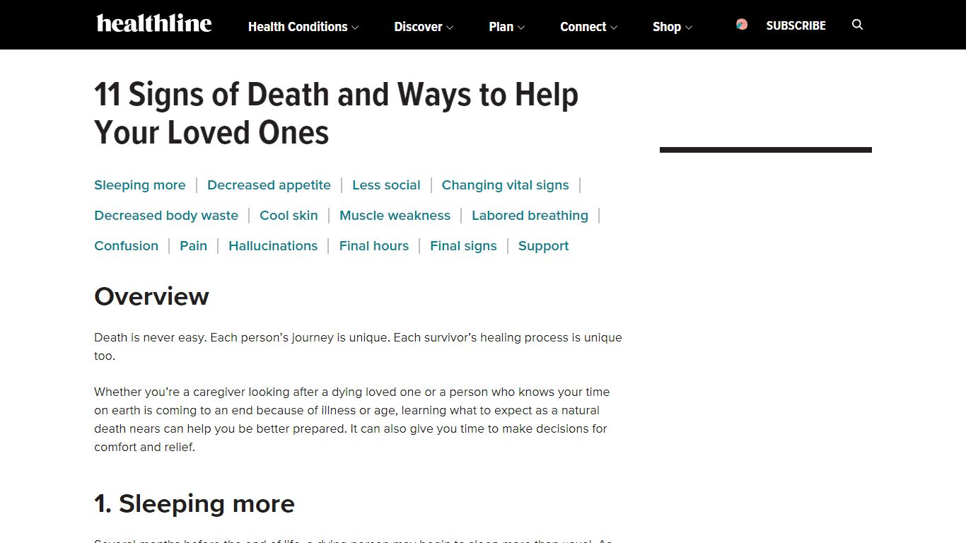 11 Signs of Death and Ways to Help Your Loved Ones - Healthline