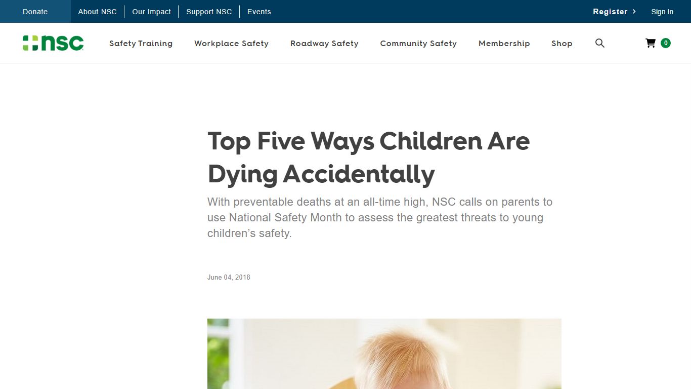 Top Five Ways Children Are Dying Accidentally - National Safety Council