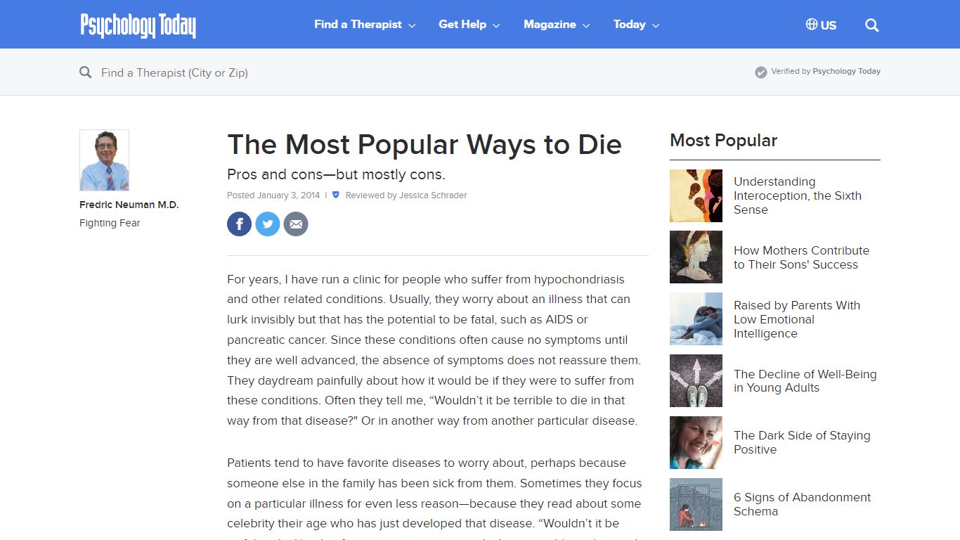 The Most Popular Ways to Die | Psychology Today